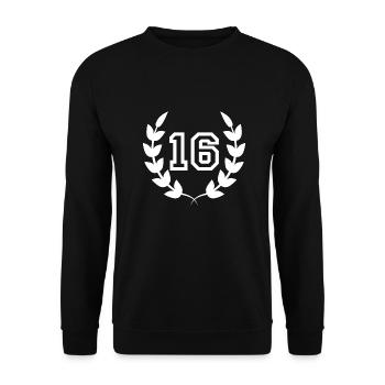 Geschenkidee zum 16. Geburtstag 16 Jahre - Unisex Pullover - Schwarz - Vorne - Alina (178cm) & Michal (187cm)