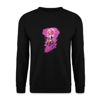 bad girl - Unisex Sweatshirt - black - Front - Alina (178cm) & Michal (187cm)