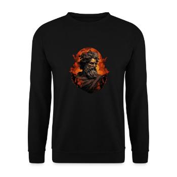 Antiker Philosoph - Unisex Pullover - Schwarz - Vorne - Alina (178cm) & Michal (187cm)