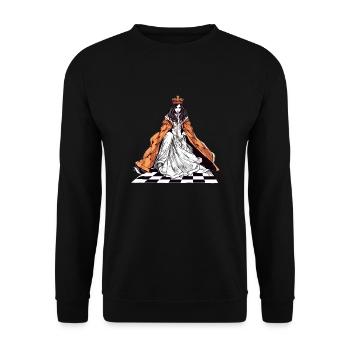 Superkönigin des Schachs - Unisex Pullover - Schwarz - Vorne - Alina (178cm) & Michal (187cm)