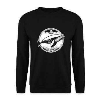 Whale Sea Fish - Unisex Sweatshirt - black - Front - Alina (178cm) & Michal (187cm)