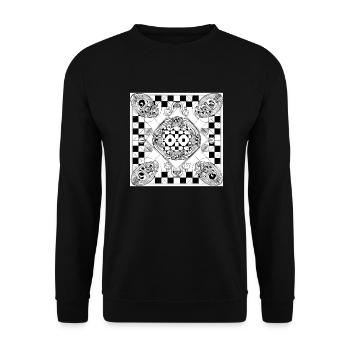 Echiquier Alien n°1 - Sweat-shirt Unisexe - noir - Devant - Alina (178cm) & Michal (187cm)