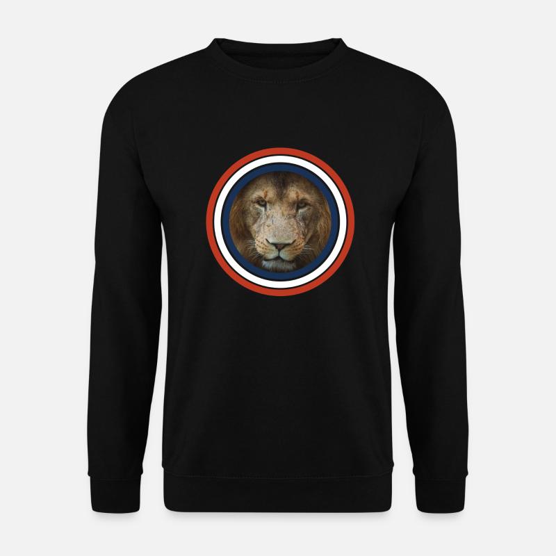 Löwe Farbkreise rot weiß blau - Unisex Pullover - Schwarz