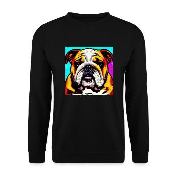 Bulldog PopArt - Sweat-shirt Unisexe - noir - Devant - Alina (178cm) & Michal (187cm)