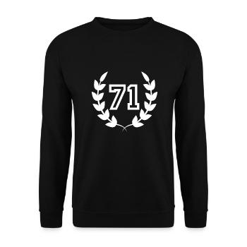 71e anniversaire-idée cadeau 71 ans - Sweat-shirt Unisexe - noir - Devant - Alina (178cm) & Michal (187cm)