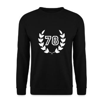 78. Geburtstags-Geschenkidee 78 Jahre - Unisex Pullover - Schwarz - Vorne - Alina (178cm) & Michal (187cm)