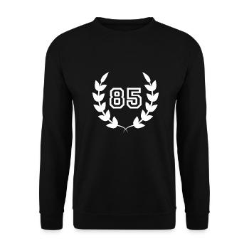 85. Geburtstags-Geschenkidee 85 Jahre - Unisex Pullover - Schwarz - Vorne - Alina (178cm) & Michal (187cm)