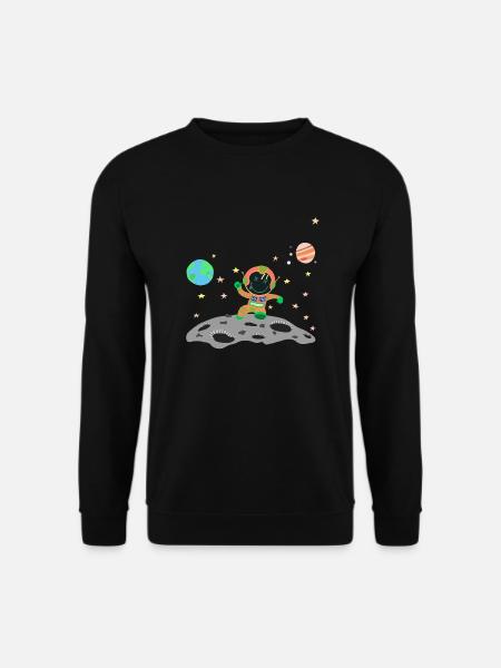 Astronaut orange grün - Unisex Pullover - Schwarz