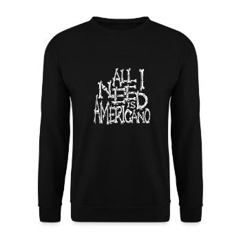 All i need is americano bones typography halloween - Unisex Sweatshirt - black - Front - Alina (178cm) & Michal (187cm)