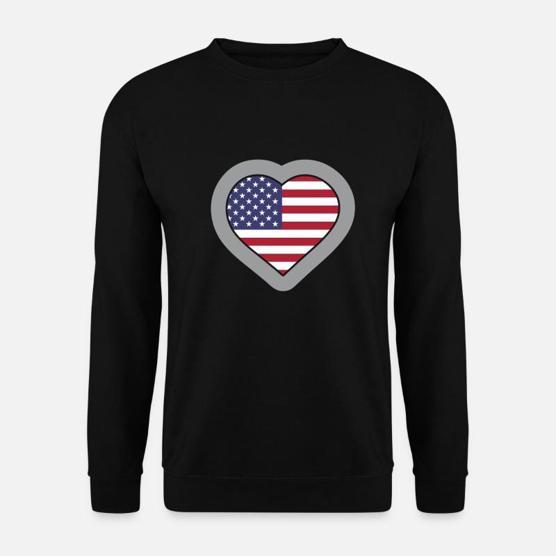 USA-Herz - Unisex Pullover - Schwarz