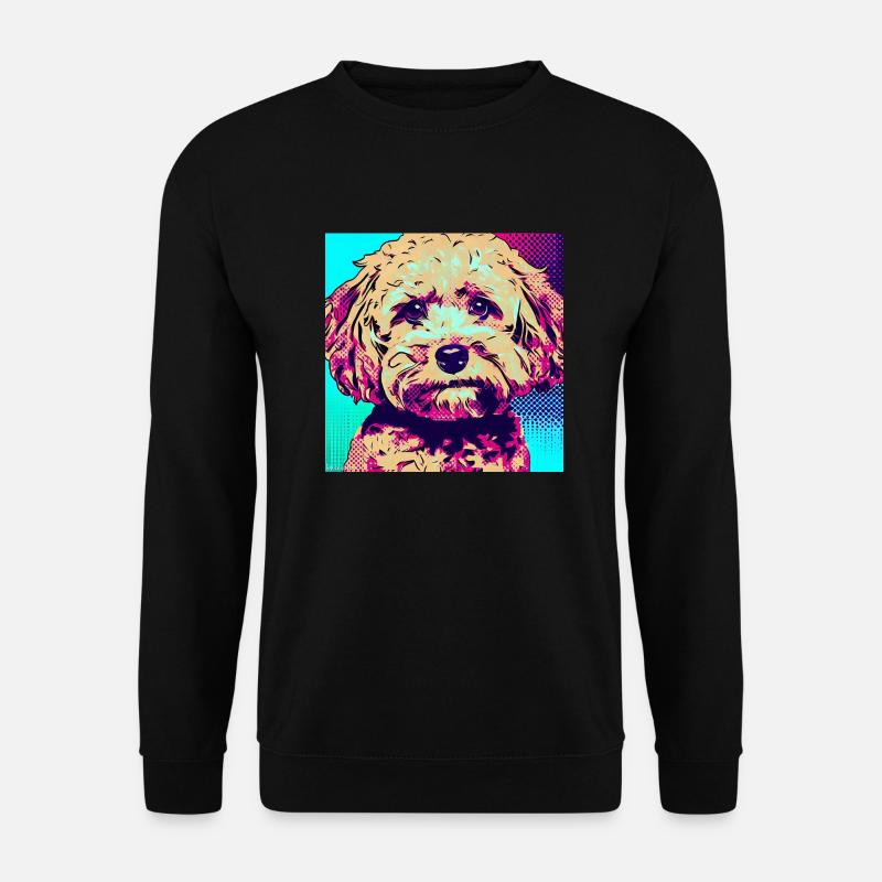 Poodle Cross Pop Art - Unisex Sweatshirt - black