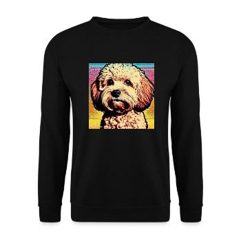 Poodle Cross pop art - Sweat-shirt Unisexe - noir - Devant - Alina (178cm) & Michal (187cm)