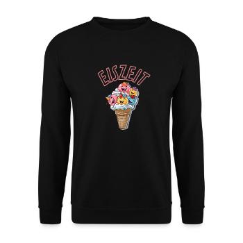 Eiszeit ist Sommerzeit - Unisex Pullover - Schwarz - Vorne - Alina (178cm) & Michal (187cm)