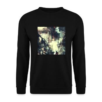 Tokyo City Art 3 - Unisex Pullover - Schwarz - Vorne - Alina (178cm) & Michal (187cm)