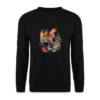 Wood Phoenix - Unisex Sweatshirt - black - Front - Alina (178cm) & Michal (187cm)