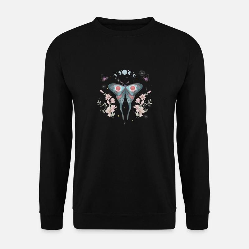 Magischer Mond-Schmetterling - Unisex Pullover - Schwarz