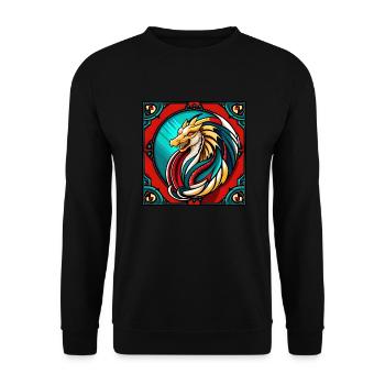 Drache - Mittelalter - Asien - Chinesischer Drache - Japan - Unisex Pullover - Schwarz - Vorne - Alina (178cm) & Michal (187cm)