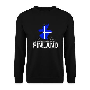 Finnland Elch Suomi - Unisex Pullover - Schwarz - Vorne - Alina (178cm) & Michal (187cm)