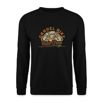 Gravelbike, kostenlos fahren - Unisex Pullover - Schwarz - Vorne - Alina (178cm) & Michal (187cm)