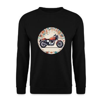 Retro Reverie: Iconic British Motorcycle - Unisex Sweatshirt - black - Front - Alina (178cm) & Michal (187cm)