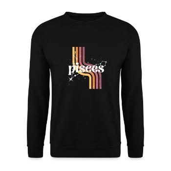 Pisces retro horoscope - Unisex Sweatshirt - black - Front - Alina (178cm) & Michal (187cm)