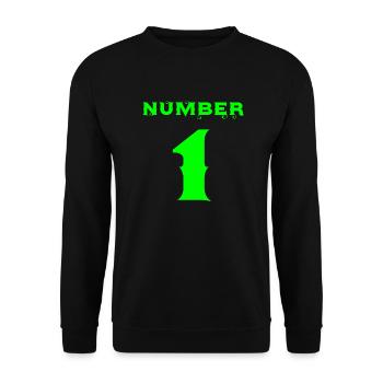 number 1 - Unisex Pullover - Schwarz - Vorne - Alina (178cm) & Michal (187cm)