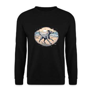 Lurcher Love - Unisex Sweatshirt - black - Front - Alina (178cm) & Michal (187cm)