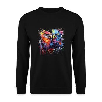 colorful birds - Unisex Sweatshirt - black - Front - Alina (178cm) & Michal (187cm)