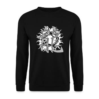 Dragon16 White Kanji Dragon Grey - Unisex Sweatshirt - black - Front - Alina (178cm) & Michal (187cm)