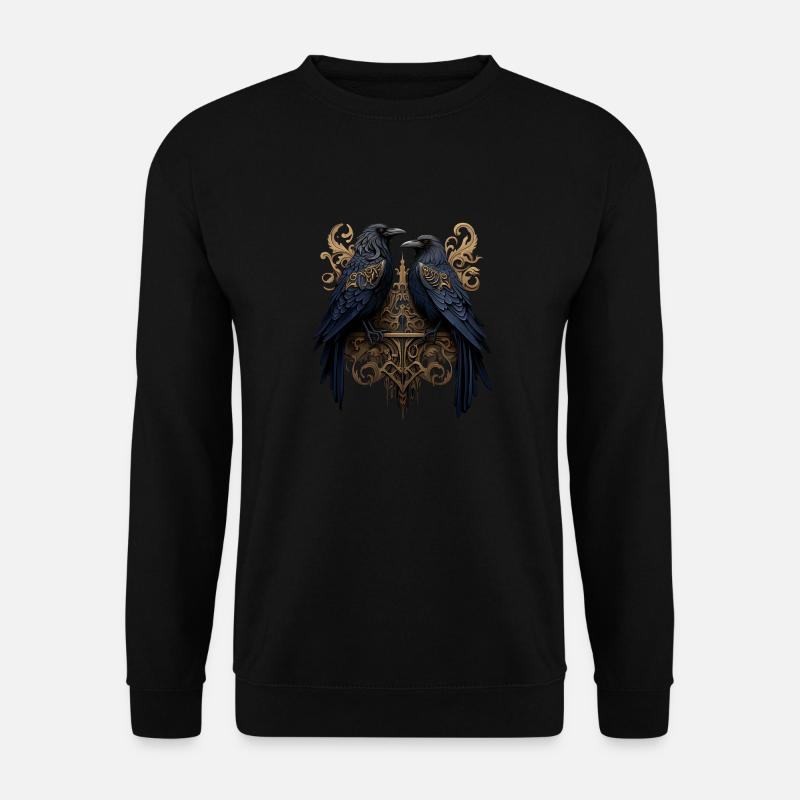 Hugin und Munin, die Raben von Odin - Unisex Pullover - Schwarz