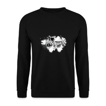 Traktor Bauer Humor - Unisex Pullover - Schwarz - Vorne - Alina (178cm) & Michal (187cm)