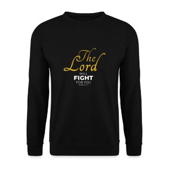The Lord will fight for you - Unisex Sweatshirt - black - Front - Alina (178cm) & Michal (187cm)