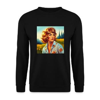 70`s Woman - Unisex Pullover - Schwarz - Vorne - Alina (178cm) & Michal (187cm)