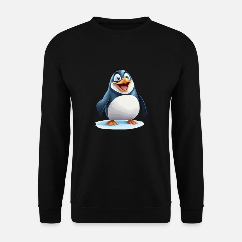 der fröhliche Pinguin - Unisex Pullover - Schwarz