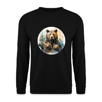 Ours Papa Ours Maman Ours Enfants Ours Ours et Garçon - Sweat-shirt Unisexe - noir - Devant - Alina (178cm) & Michal (187cm)