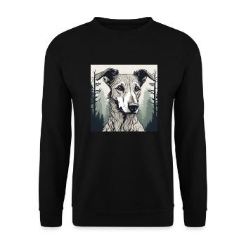 Portrait of a Lurcher - Unisex Sweatshirt - black - Front - Alina (178cm) & Michal (187cm)