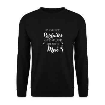 Femmes parfaites nées en mai - Sweat-shirt Unisexe - noir - Devant - Alina (178cm) & Michal (187cm)