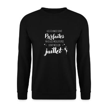 Femmes parfaites nées en juillet - Sweat-shirt Unisexe - noir - Devant - Alina (178cm) & Michal (187cm)