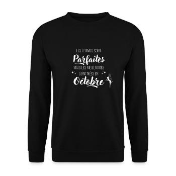 Femmes parfaites nées en octobre - Sweat-shirt Unisexe - noir - Devant - Alina (178cm) & Michal (187cm)