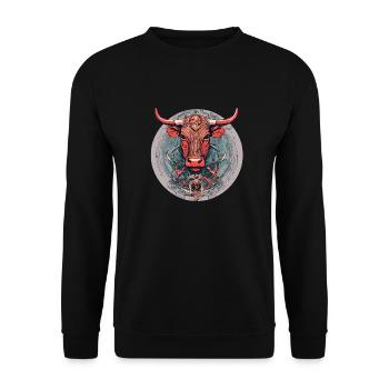 Cow - Unisex Sweatshirt - black - Front - Alina (178cm) & Michal (187cm)