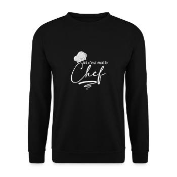 Ici c'est moi le chef tb - Sweat-shirt Unisexe - noir - Devant - Alina (178cm) & Michal (187cm)