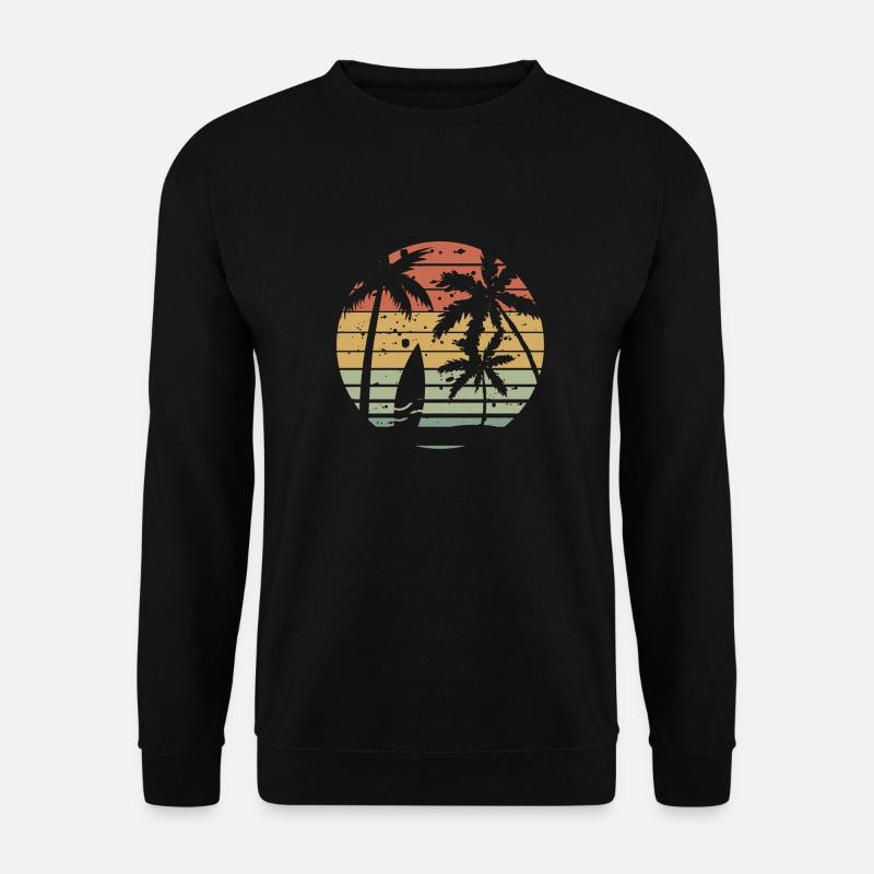 Surfen im Retro-Stil - Unisex Pullover - Schwarz