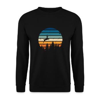 Cerf rétro - Sweat-shirt Unisexe - noir - Devant - Alina (178cm) & Michal (187cm)