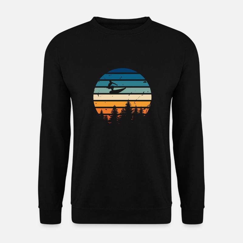 Surfen im Retro-Stil - Unisex Pullover - Schwarz