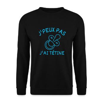 J'peux pas j'ai tétine - Sweat-shirt Unisexe - noir - Devant - Alina (178cm) & Michal (187cm)