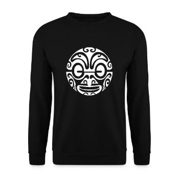 visage maori13 blanc - Sweat-shirt Unisexe - noir - Devant - Alina (178cm) & Michal (187cm)