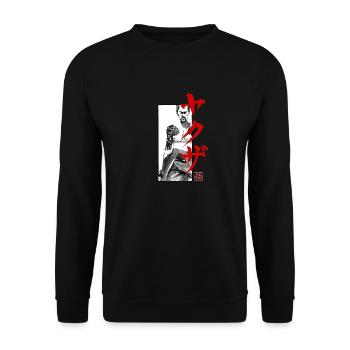 kumitate yakuza 02 - Sweat-shirt Unisexe - noir - Devant - Alina (178cm) & Michal (187cm)