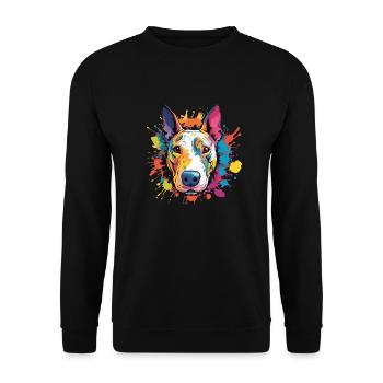 Bull terrier - Sweat-shirt Unisexe - noir - Devant - Alina (178cm) & Michal (187cm)