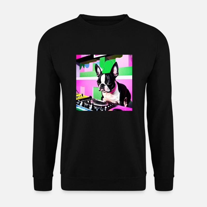 Boston Terrier DJ - Unisex Pullover - Schwarz