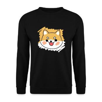 CUTE DOG SHIBA INU KAWAII - Unisex Sweatshirt - black - Front - Alina (178cm) & Michal (187cm)